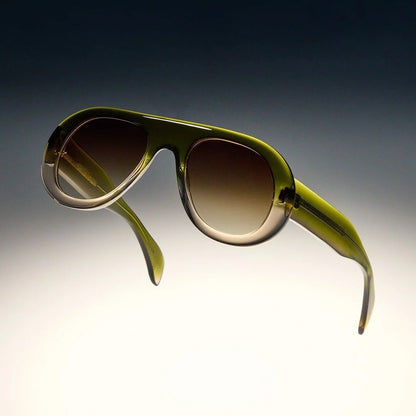 MCROONS Unisex Oversized Square Two-Tone Sunglasses — UV400 TAC Lens