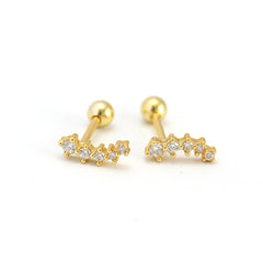 KR Colored Zircon Earrings S925 Sterling Silver Ins Style Flower Inlaid Diamond Screws Earrings Wholesale