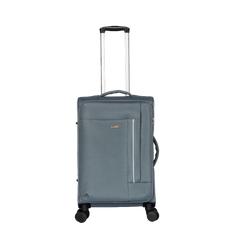 3-Piece Lightweight Softshell Luggage Set with Normal Lock Grey and Spinner Suitcases Customizable with Logo