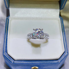 Wholesale 3ct White D Color Moissanite Engagement Ring for Women Sparkling Diamond Jewelry Hot Sale