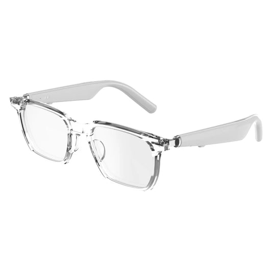 Smart audio optical glasses transparent white