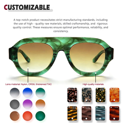 MCROONS Classic Square Acetate Unisex Sunglasses with CR39 Lens