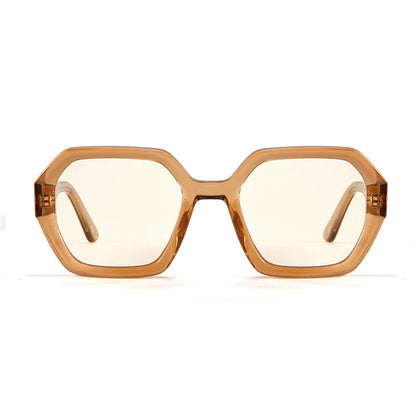 Retro heavy-frame square sunglasses - Champagne