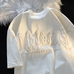 Custom 100% Cotton Blank Puff Printed O-Neck Regular Sleeve White Men's Oversized Eco-Friendly Casual T-shirts