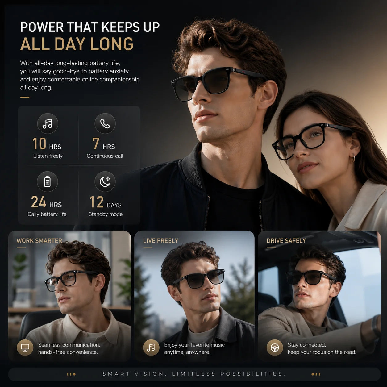 Audio glasses features