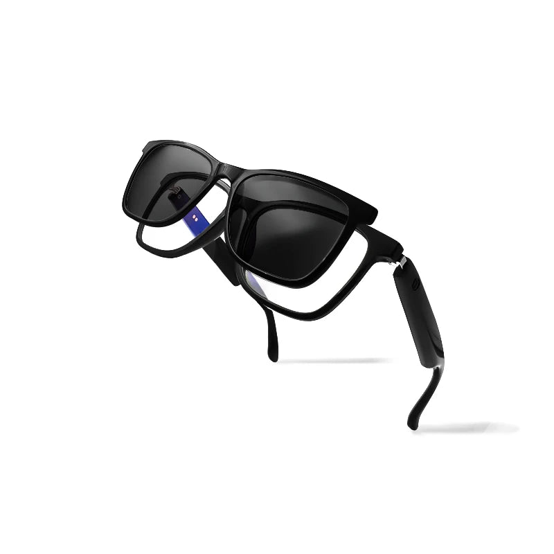 Audio sunglasses worn