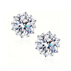 Jewel Snow Flower Shape 1CT Luxury Diamond Engagement Stud Earrings S925 Sterling Silver Moissanite Dazzling Floral Design
