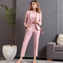 Custom Apparel Wholesale 2 Pieces Fashion Women Formal Business Suit Design Elegant Ladies Office Suits