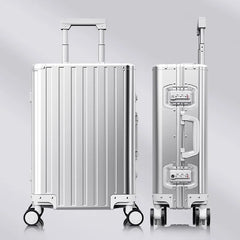 Luxury Aluminum Luggage Trolley Bags  Metal Suitcase Aluminum Unisex  Cabin Trolley Bag Jiaxing Luggage Carry on