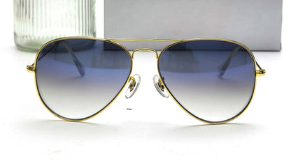 MCROONS Classic Aviator sunglasses - full front view, blue gradient