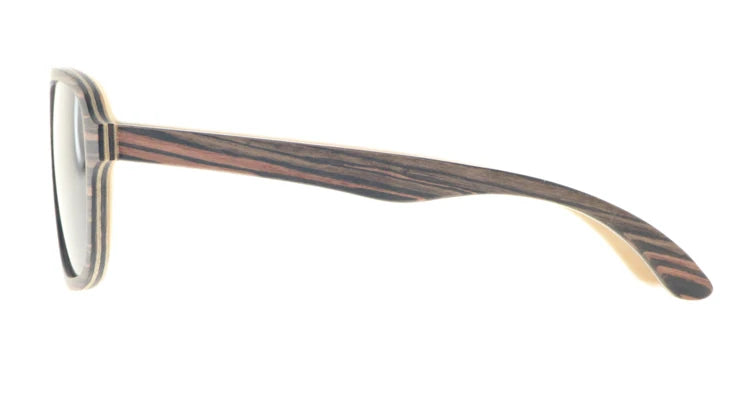 MCROONS Wooden Pilot sunglasses - side profile, ebony