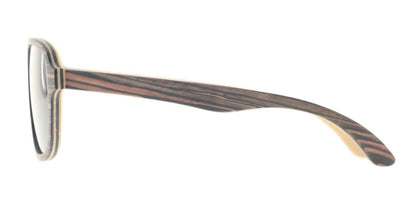 MCROONS Wooden Pilot sunglasses - side profile, ebony