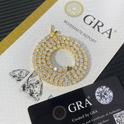 Luxury Men Women Hip Hop Fine Jewelry 2Mm 3Mm 4Mm 5Mm Diamond 925 Silver Bracelet VVS Moissanite Tennis Chain Necklace